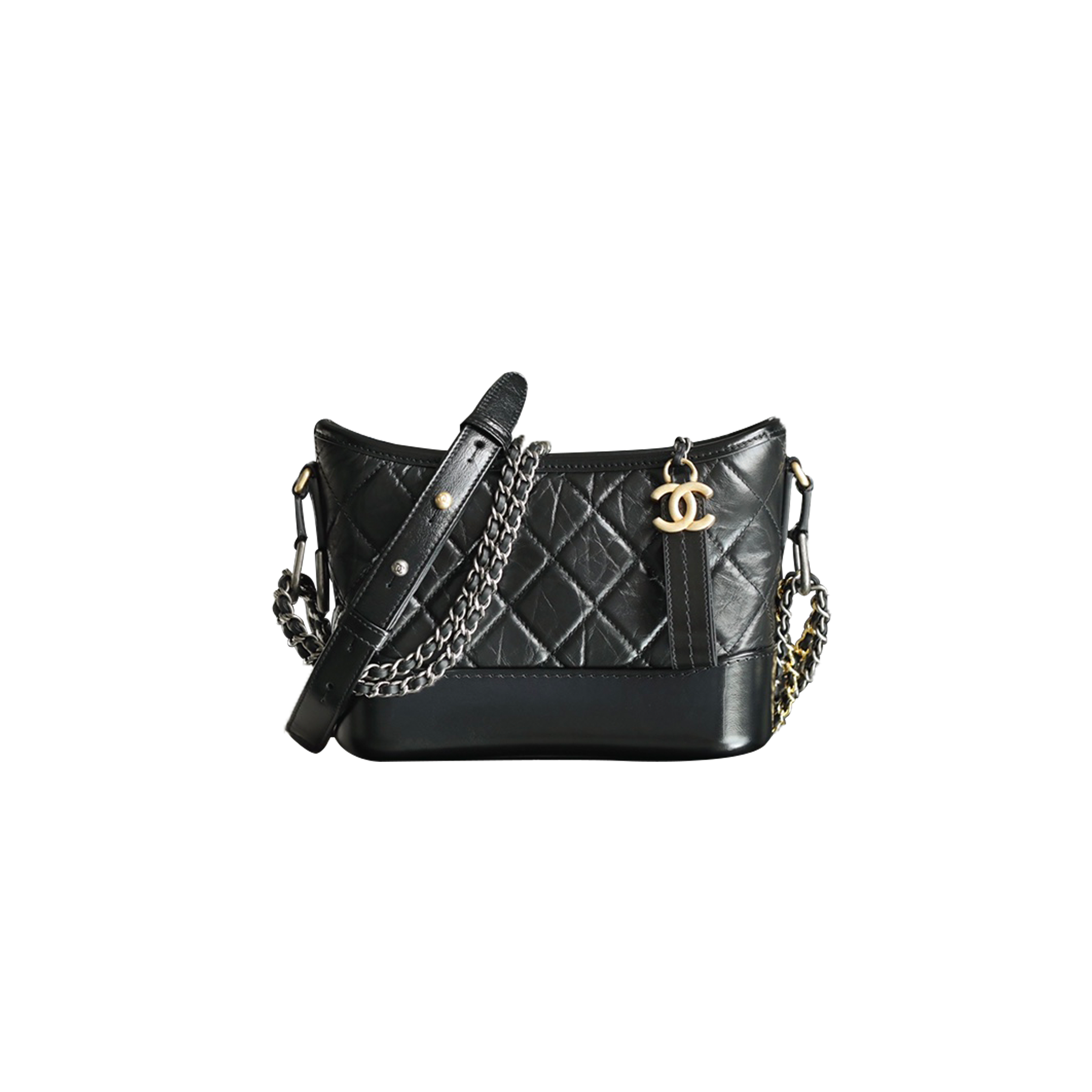 CHANEL MASTER CALFSKIN QUILTED SMALL GABRIELLE HOBO BLACK AS1521 (20*15*8cm)